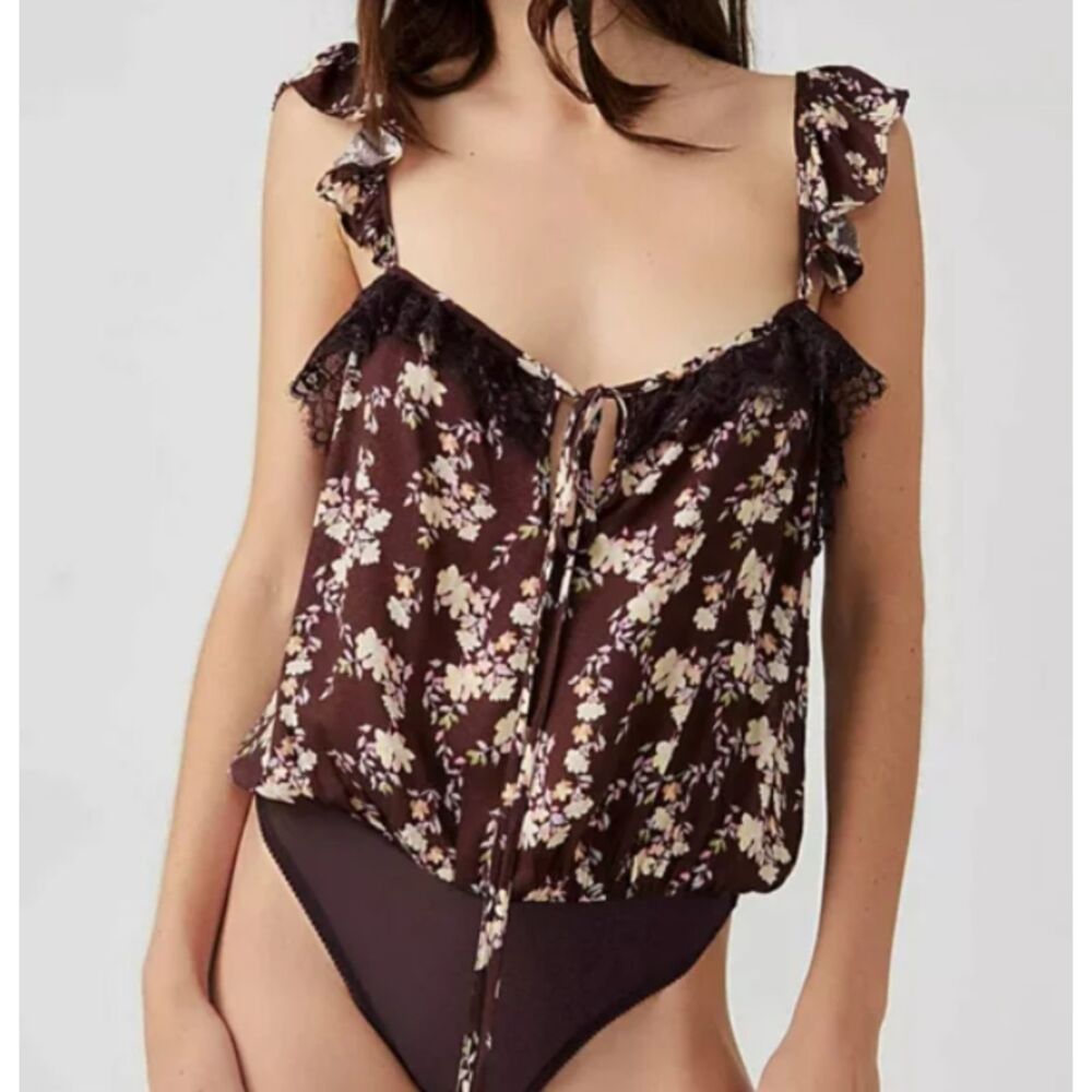 Intimately Free People Floral Lace Bodysuit Size Medium